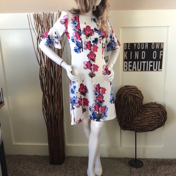 Julian Taylor New York Cream Floral Dress